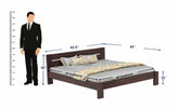 Maria Solid Sheesham Wood Bed Without Storage (Queen Size, Walnut Finish)